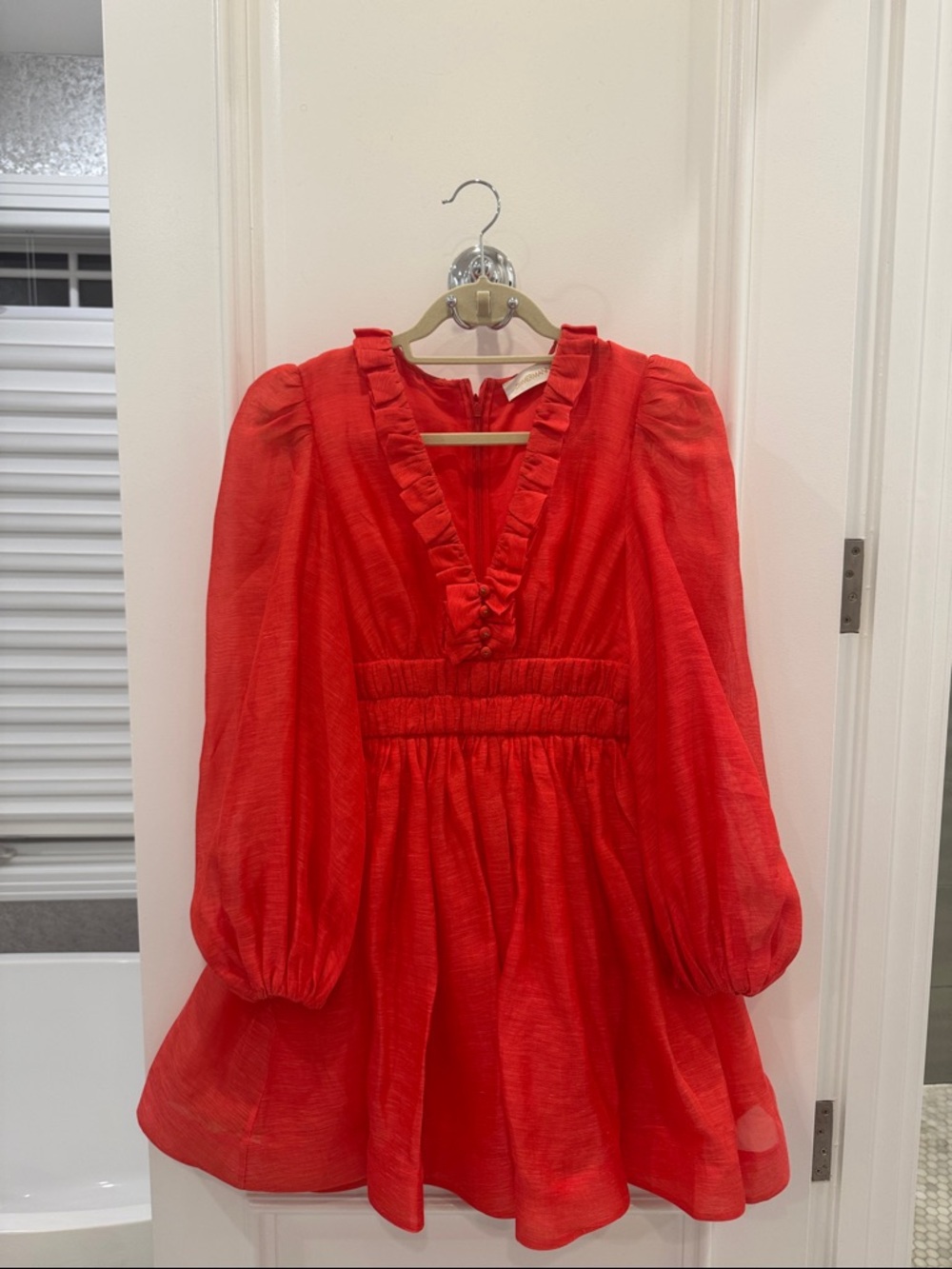 Zimmermann Red Lightweight V-Neck Dress
